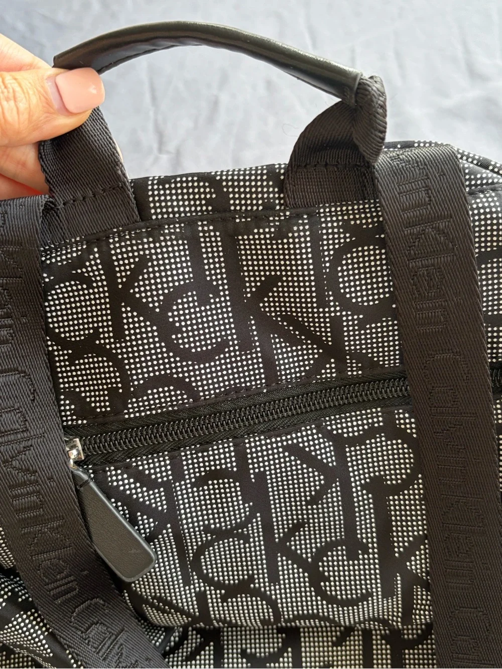 Calvin Klein Black Logo Nylon Crossbody Backpack